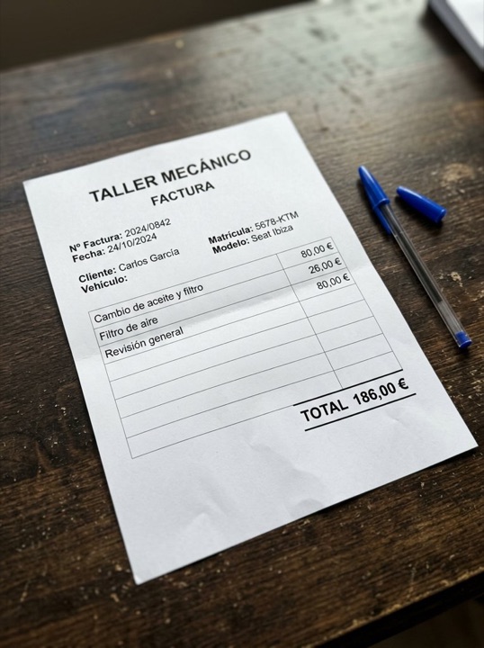 Factura del taller